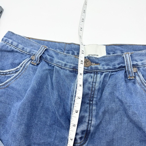 One Teaspoon Smiths Tailored Low Waist Denim Shorts Size 29 Festival Grunge - Picture 11 of 12